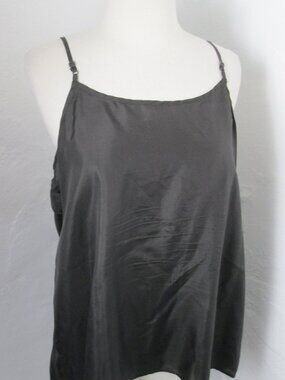 Fisher Found Black Spaghetti Strap 100% Silk Tank Camisole Women's Size M